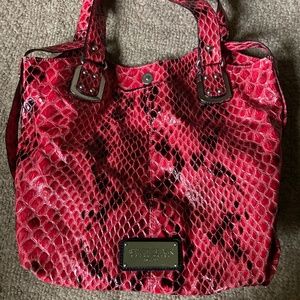 Purse, shades of pink and black,  White/Black House Market, 15”x12”